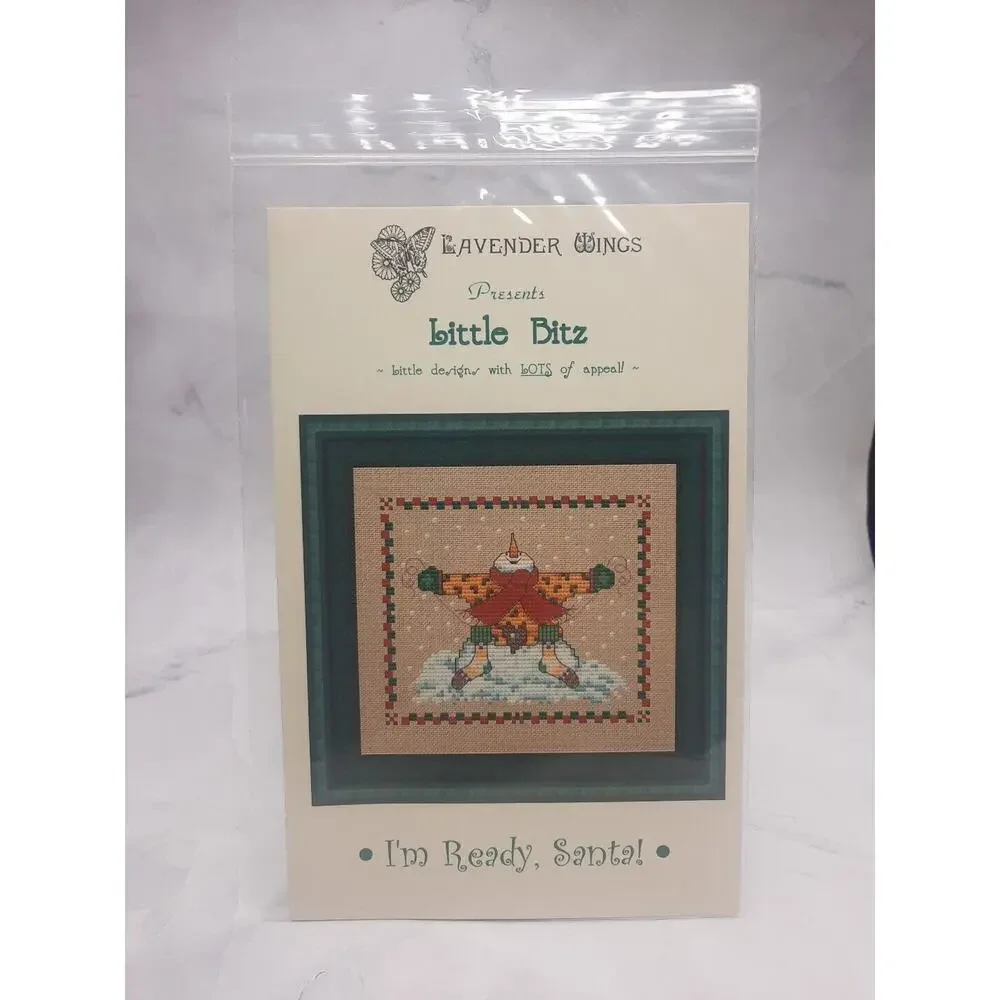 Lavender Wings Little Bitz Counted Cross Stitch Pattern Im Ready Santa Snowman